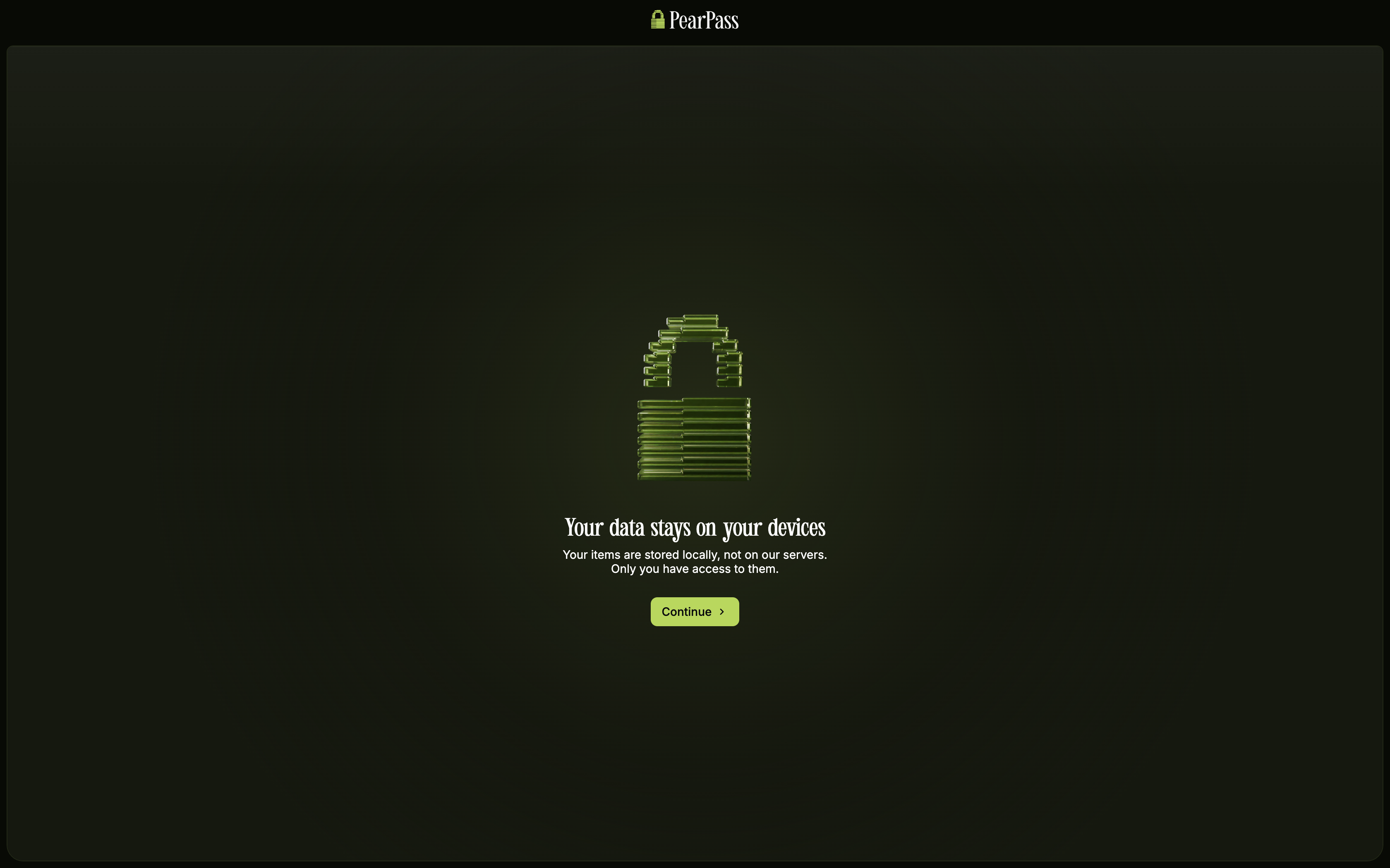 Setup screen