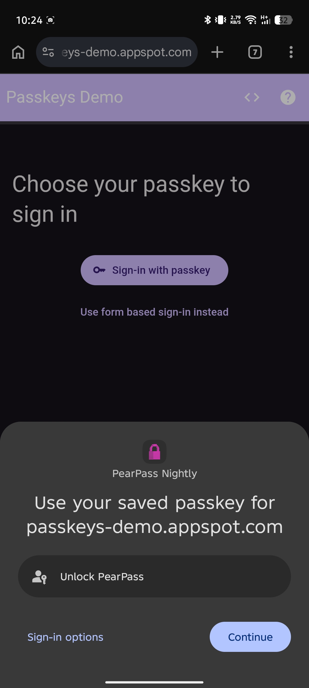 Open the login page